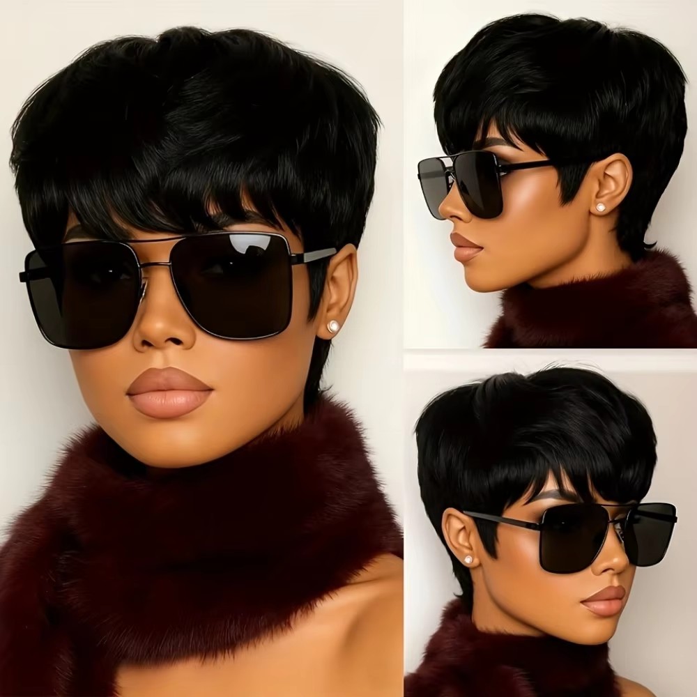 Short Pixie Cut Wig Human Hair Cheap - Peruka damska z krótkimi włosami pixie,