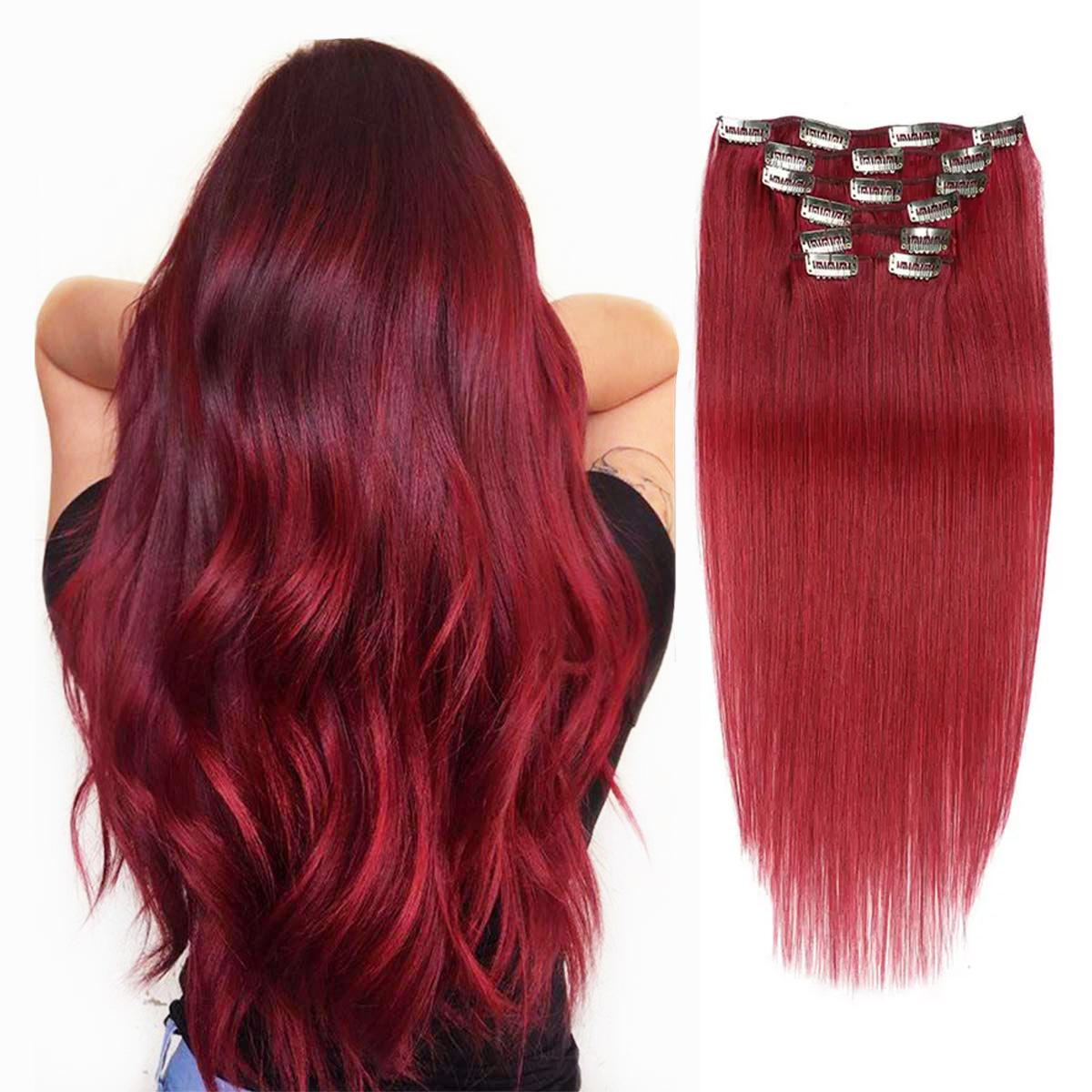 Seamless Clip In Hair Extensions Human Hair - Clip In Hair Extensions Real Human