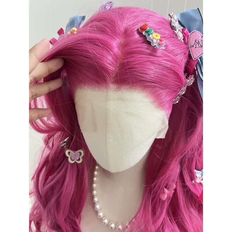Lace Front Wigs - Peruka Xiaoxiao Ashely Body Wave Różowo-Fioletowo-Czerwona