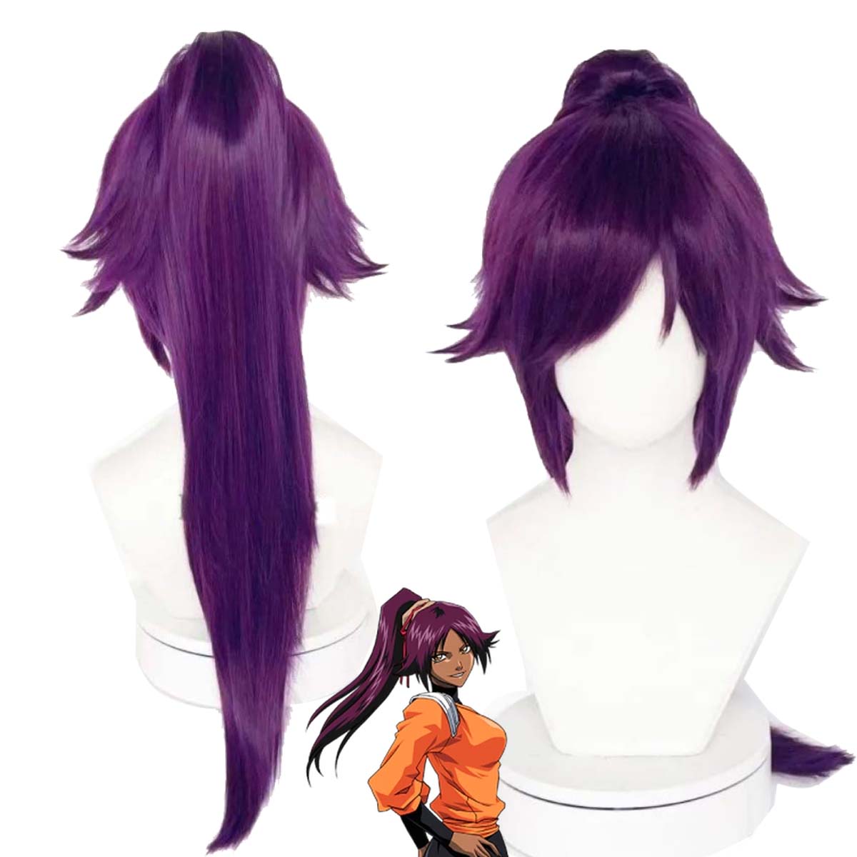 Hair Bundles - Wysokotemperaturowe włókno syntetyczne, fioletowe, mieszane, długie