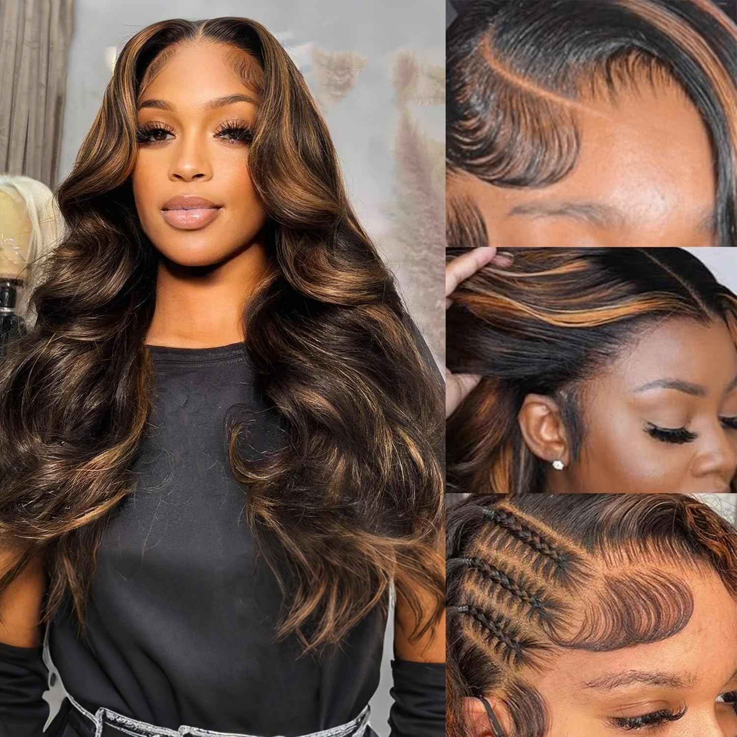 Lace Front Wigs - Peruka P1B/30, 100% ludzkie włosy, peruki