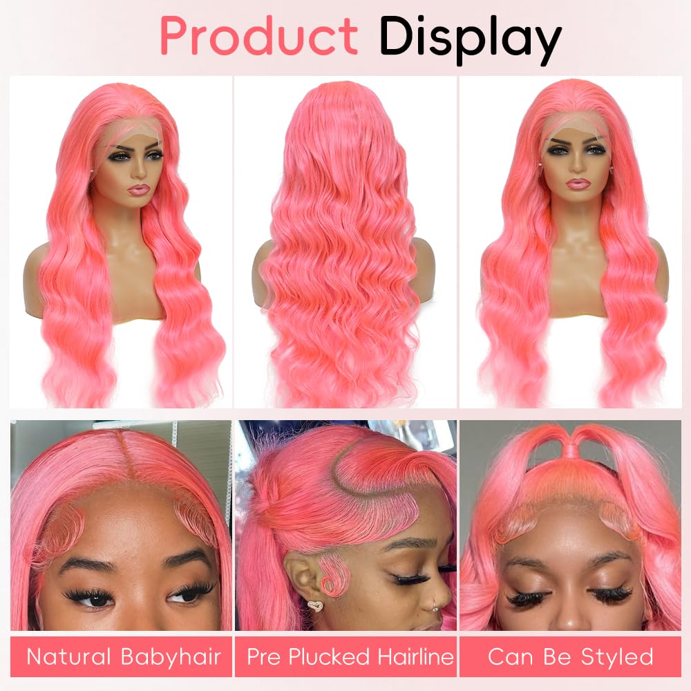 Różowe peruki z koronkowym fro – Hd Lace Frontal Wig Human Hair Pre Plucked recenzja i cena