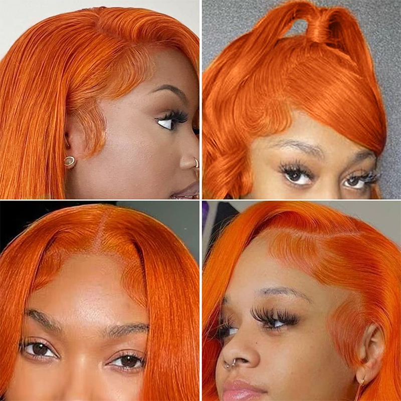 34-calowe pomarańczowe imbirow – Glueless Wear And Go Human Hair Wig recenzja i cena