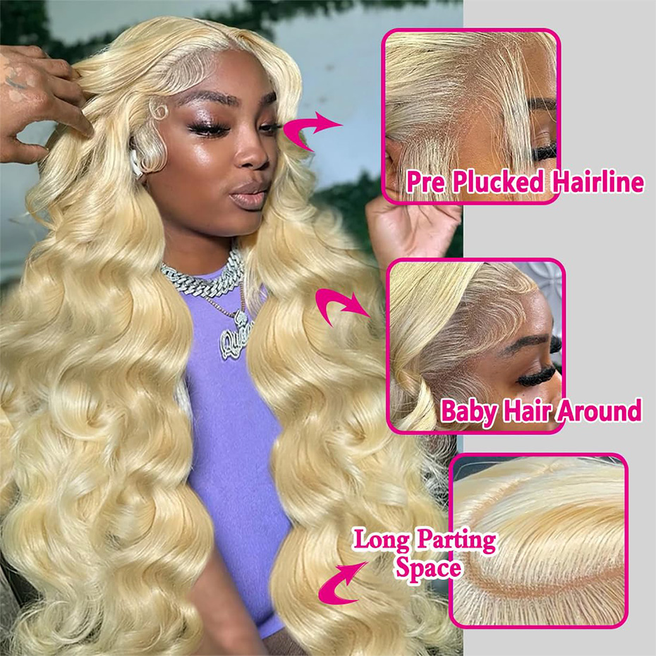 30 cali, peruka z naturalnych  – 613 Blonde Body Wave Lace Front Wig recenzja i cena
