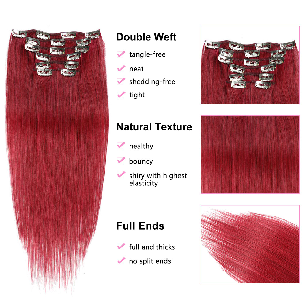 Clip In Hair Extensions Real H – Seamless Clip In Hair Extensions Human Hair recenzja i cena