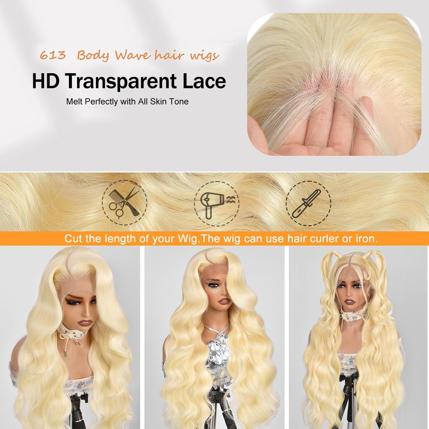 Peruka typu lace front 13x4 z  – 613 Blonde Body Wave Lace Front Wig recenzja i cena